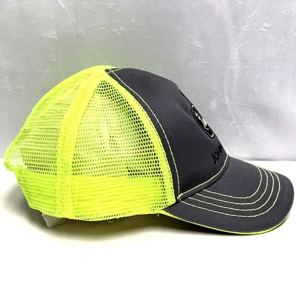John Deere Toddler Gray Florescent‎ Green Mesh Farmer SnapBack  Adjustable Hat